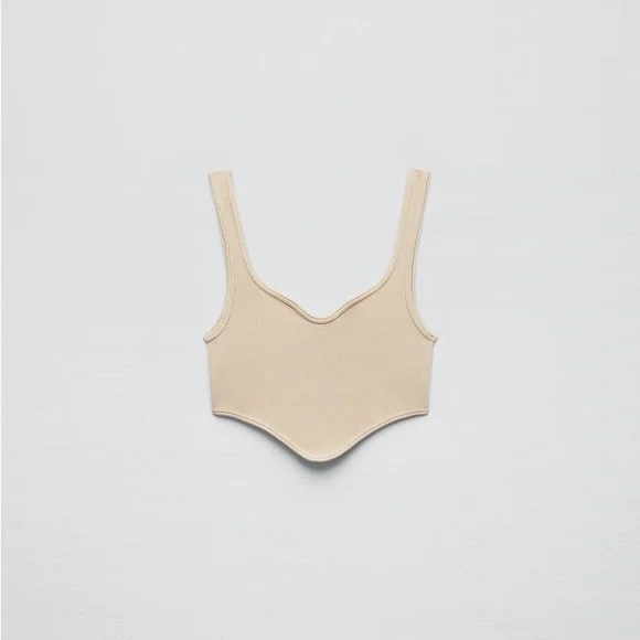 Zara Beige Pink Seamless Corset Top - Picture 14 of 16